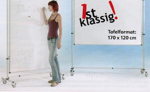 Whiteboardtafel 170 x 120 cm, fahrbar