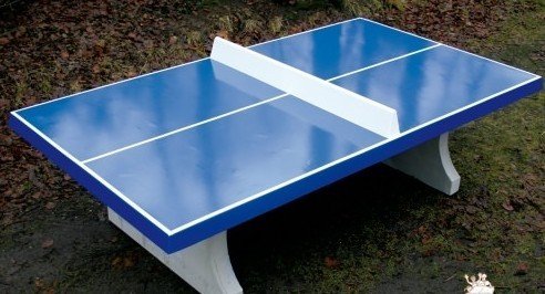 Tischtennisplatte blau aus Beton, Nr. 66487