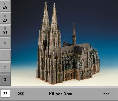 "Kölner Dom" Kartonbausatz, Nr. 655