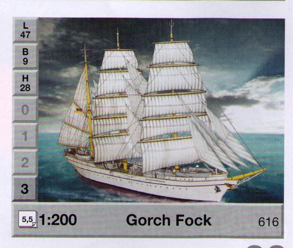 "Gorch Fock" Kartonbausatz, Nr. 616